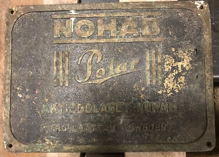 Extremely large (and heavy) brass shipbuilder's plate measuring 19 1/2  inches tall X 39 inches long