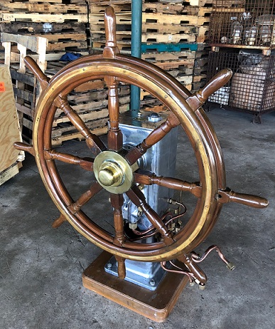 Solid Brass Handle 36" Wooden Helm Ship Wheel Boat Steering Vintage Antique Gift 